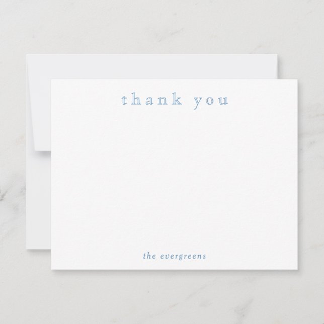 Minimalist Thank You Couples or Family Stationery Note Card (Front)