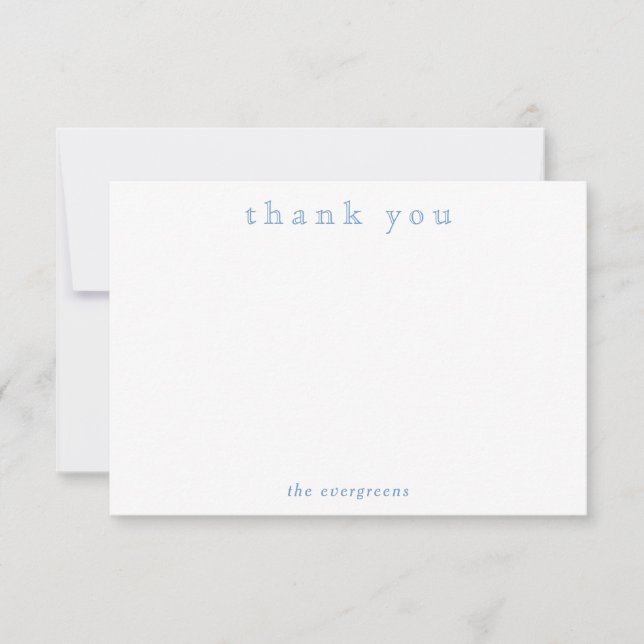 Minimalist Thank You Couples or Family Stationery Note Card (Front)