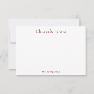 Minimalist Thank You Couples or Family Stationery Note Card