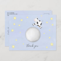 Minimalist Thank You Cow Jumped Over the Moon Postcard