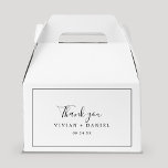 Minimalist Thank You Favor Box<br><div class="desc">This minimalist thank you favor box is perfect for a simple wedding. The modern romantic design features classic black and white typography paired with a rustic yet elegant calligraphy with vintage hand lettered style. Customizable in any color. Keep the design simple and elegant, as is, or personalize it by adding...</div>