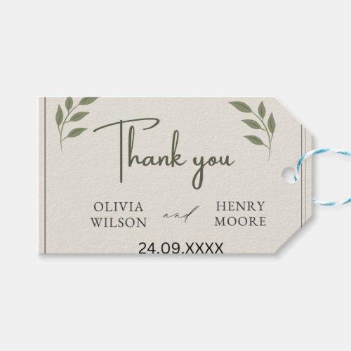 Minimalist Thank You Favor Box Gift Tags