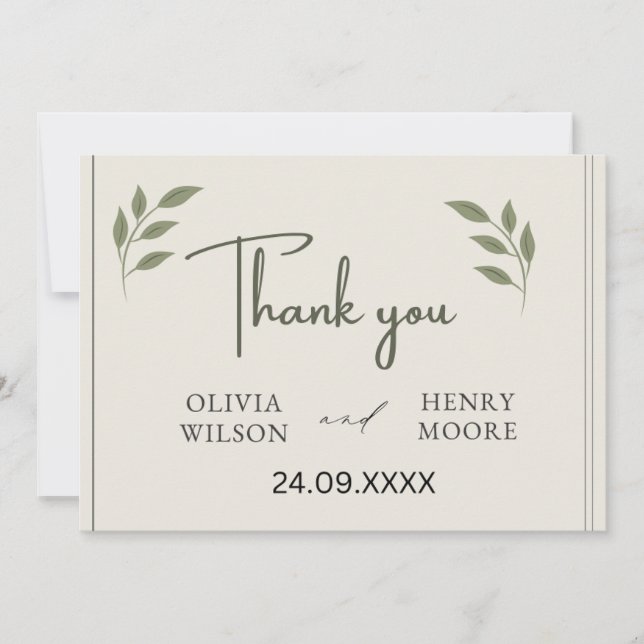 Minimalist Thank You Favor Box Invitation (Front)