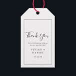 Minimalist Thank You Favor Gift Tags<br><div class="desc">These minimalist thank you favor gift tags are perfect for a simple wedding. The modern romantic design features classic black and white typography paired with a rustic yet elegant calligraphy with vintage hand lettered style. Customizable in any color. Keep the design simple and elegant, as is, or personalize it by...</div>