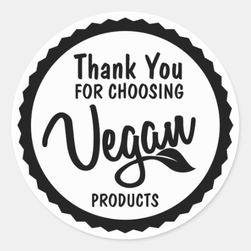 Minimalist Thank You for Buying Vegan Products Classic Round Sticker