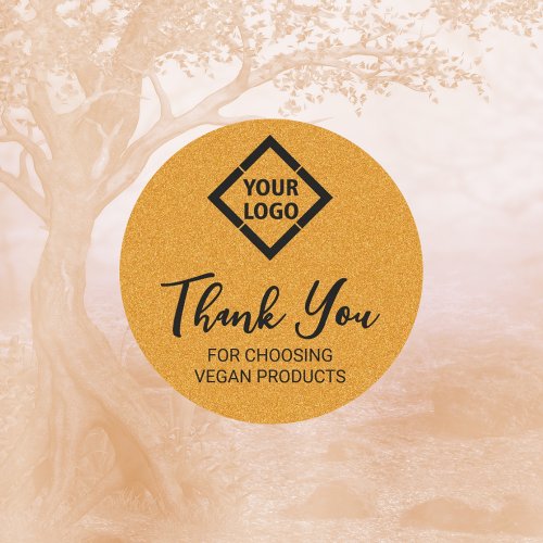 Minimalist Thank You For Choosing Vegan Products  Classic Round Sticker