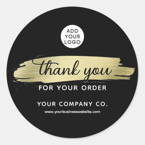 Minimalist Thank you for Order Business Gold Classic Round Sticker