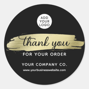 Minimalist Thank you for Order Business Gold Classic Round Sticker