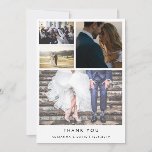 Minimalist Thank You  Four Couple Photo Wedding