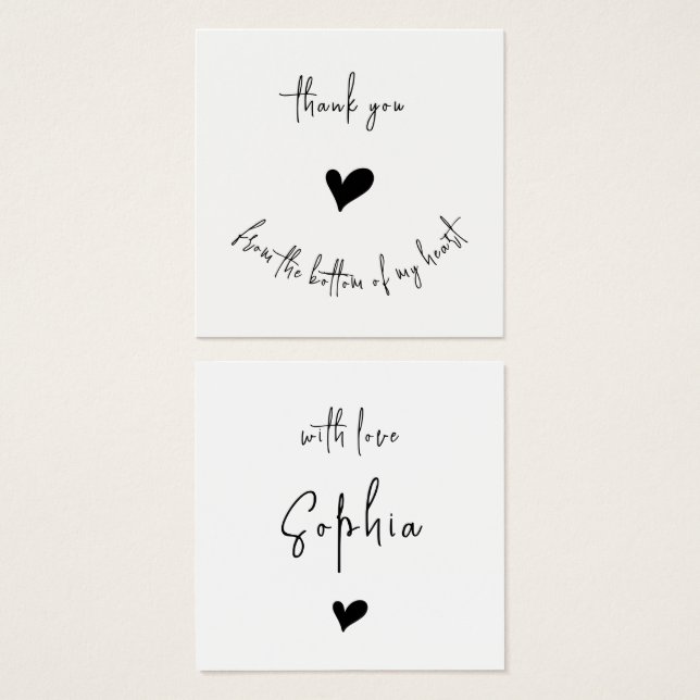 Minimalist Thank you Heart Custom Profile Card (Front & Back)