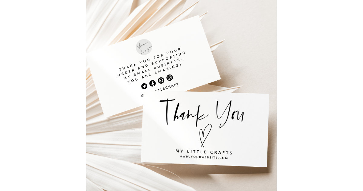 Modern Thank You For Shopping Small Branding Business Card