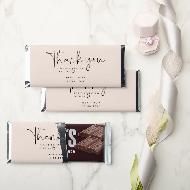 Minimalist Thank you Hershey Bar Favors (Front)