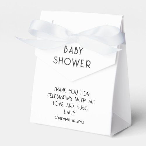 Minimalist Thank You Name Baby Shower Favor Boxes