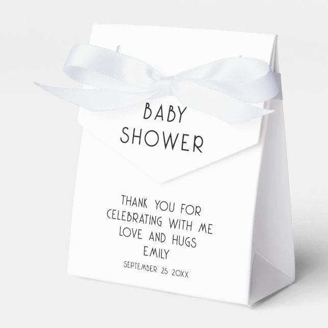 Minimalist Thank You Name Baby Shower Favor Boxes (Front Side)