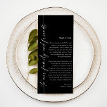 Minimalist Thank You Note, Wedding Thanks Napkin<br><div class="desc">This beautiful Wedding Menu Thank You Note features handwritten calligraphy with a minimalist modern layout - a perfect accent for your wedding or special event. Use this menu and thank you card for any occasion whether it be your wedding, bridal or baby shower, engagement party, retirement party... whatever you'd like!...</div>
