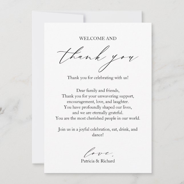 Minimalist Thank You Place Card Template (Front)