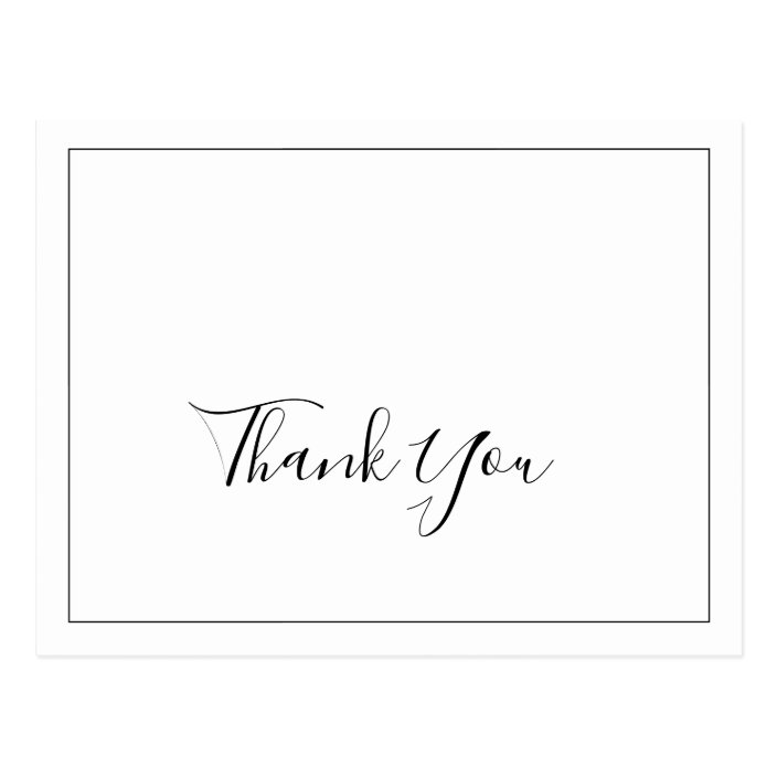 Minimalist Thank You Postcard | Zazzle.com