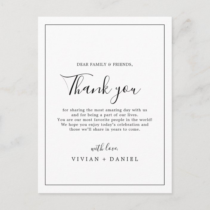 Minimalist Thank You Reception Card | Zazzle.com