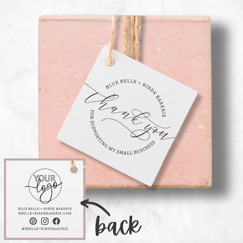 Minimalist Thank You Script Custom logo Branding  Favor Tags