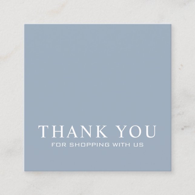Minimalist Thank You Square Business Card (Front)