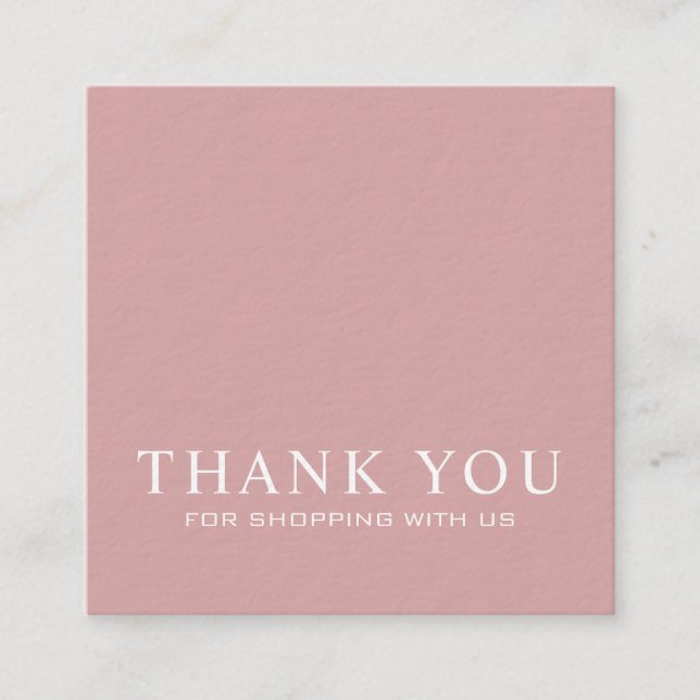 Minimalist Thank You Square Business Card (Front)