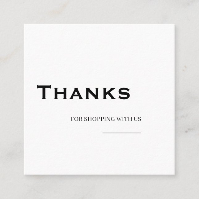 Minimalist Thank You Square Card (Front)
