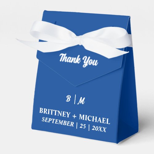 Minimalist Thank You Wedding Dusty Navy Blue Favor Favor Boxes