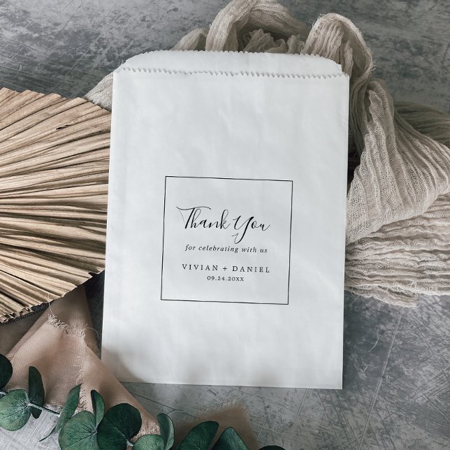 Minimalist Thank You Wedding Favor Bag (Creator Uploaded)