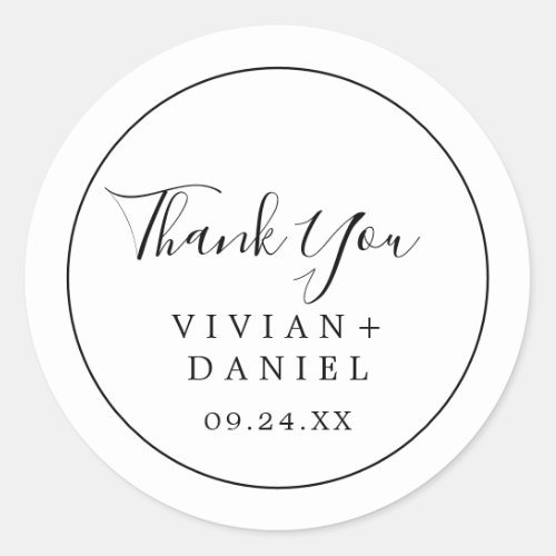 Minimalist Thank You Wedding Favor Sticker