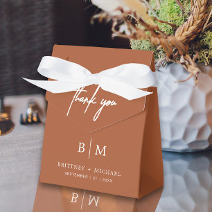 Minimalist Thank You Wedding Terracotta Favor Boxes