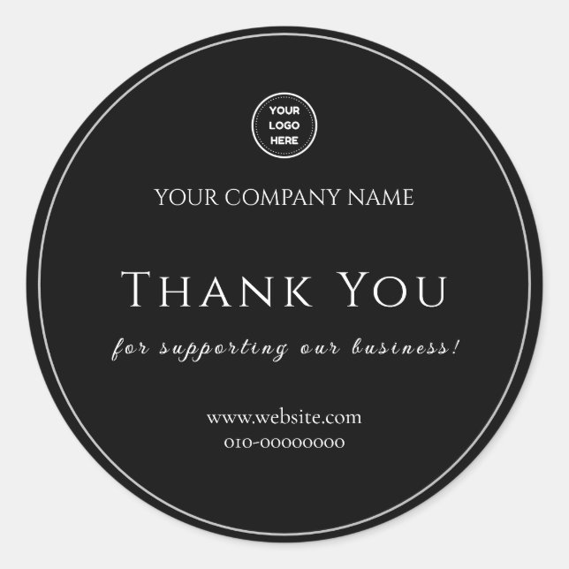Minimalist Thank You Welcome Congratulations Classic Round Sticker (Front)