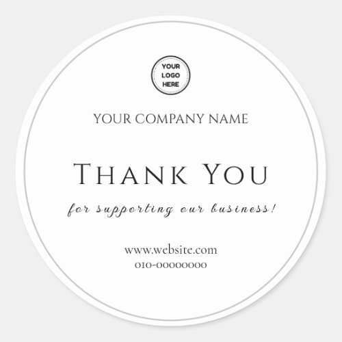 Minimalist Thank You Welcome Congratulations Classic Round Sticker