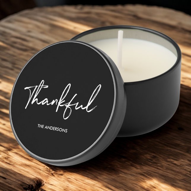 Minimalist Thankful | Personalized Thanksgiving Mini Candle Favors (Creator Uploaded)