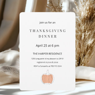 Minimalist Thanksgiving Dinner Invitation