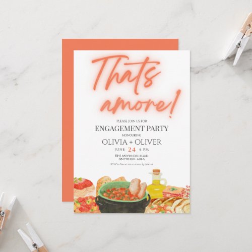 Minimalist thats amore engagement invitation