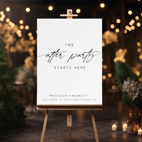 Minimalist The After Party Starts Here Wedding Foam Board