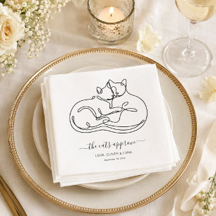 Minimalist The Cats Approve Custom Pet Wedding Napkins