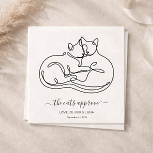 Minimalist The Cats Approve Custom Pet Wedding Napkins