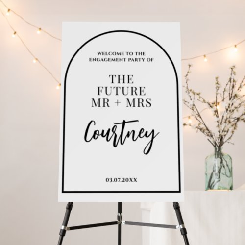 Minimalist The Future Mr and Mrs Engagement Party Foam Board