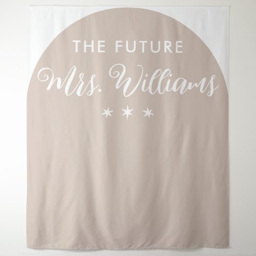 minimalist The Future Mrs Bridal Shower Arch Tapestry