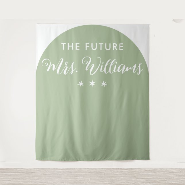 minimalist The Future Mrs Bridal Shower Arch Tapestry (Front)