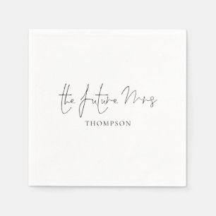 Minimalist The Future Mrs Name Bridal Shower Napkins