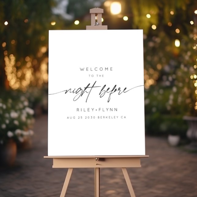 Minimalist The Night Before Rehearsal Dinner  Foam Board (Creator Uploaded)