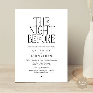 Minimalist "The Night Before" Rehearsal Dinner Invitation