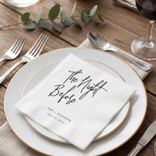 Minimalist the Night Before Rehearsal Dinner Napkins