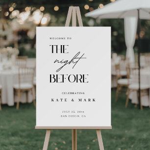 Minimalist The Night Before Wedding Rehearsal Sign