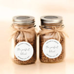 Minimalist The Perfect Blend Wedding Favor Classic Round Sticker<br><div class="desc">Minimalist The Perfect Blend Wedding Favor Stickers</div>