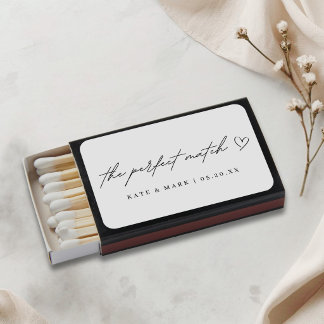 Minimalist The Perfect Match Wedding Favor Matches