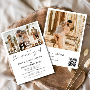 Minimalist The Wedding of Photo QR code Invitation