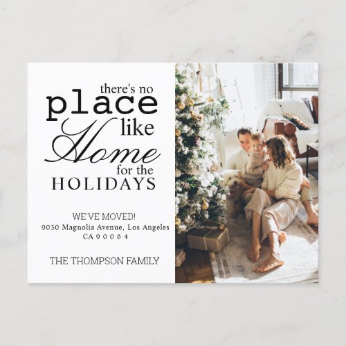 Minimalist Theres no Place Like Home Photo Moving Announcement Postcard